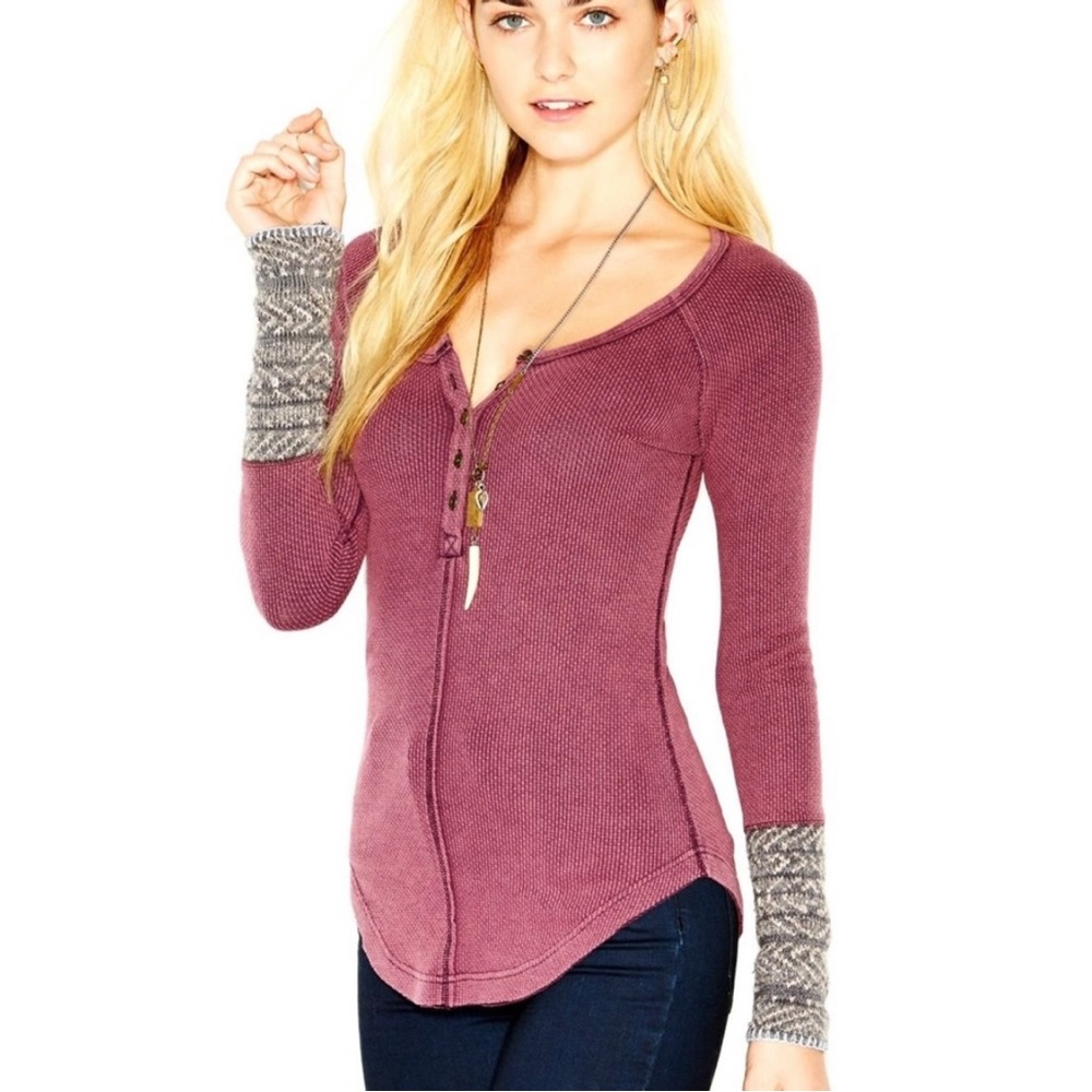 Free people long sleeves Tee thermal xs